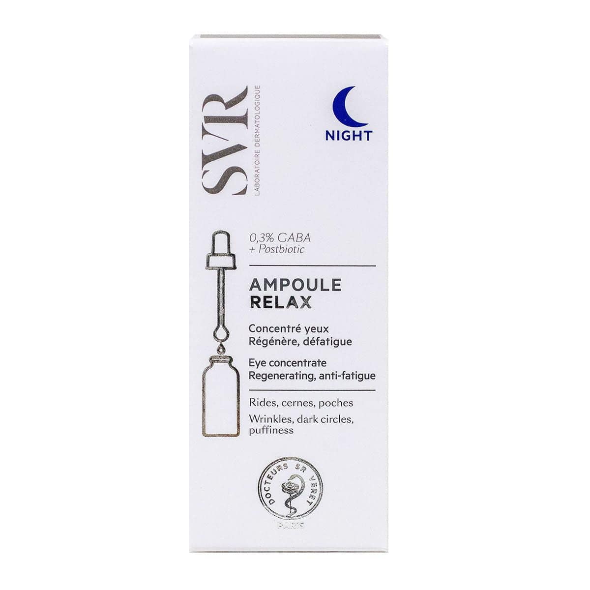 SVR Ampoule Relax Concentré yeux serum Nuit 15 ml