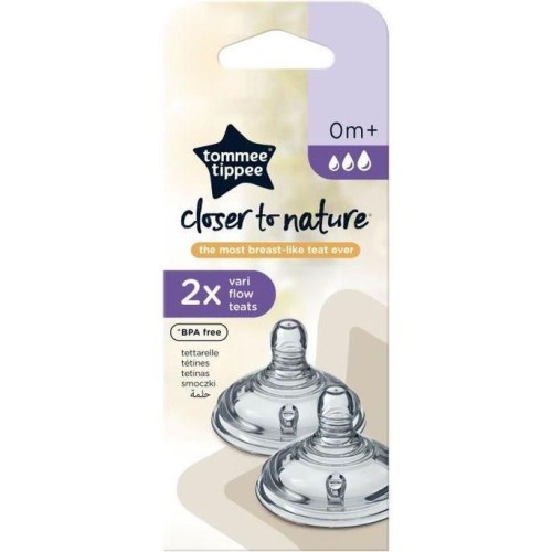 Tommee Tippee 2 tétines débit variable Closer to Nature 0M+