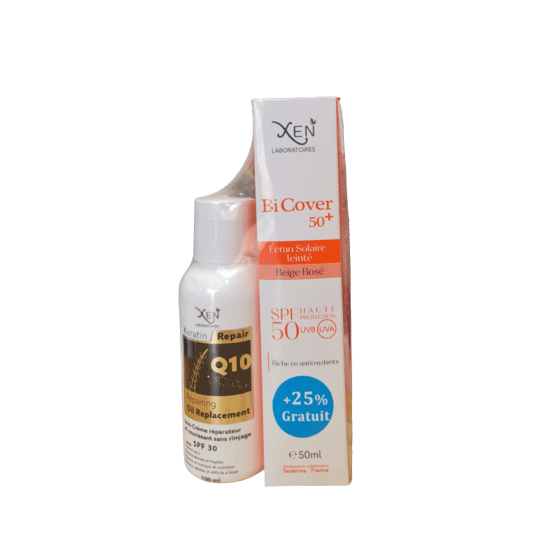 XEN Bi Cover Ecran rosée +Q10 Oil replacement spf 30 100ml offert