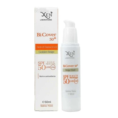 XEN Bi Cover 50+ écran beige dorée + Q10 Oil replacement spf 30 100ml offert — vue 3