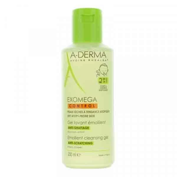 A derma EXOMEGA CONTROL GEL LAVANT ÉMOLLIENT CORPS ET CHEVEUX, 2 EN 1 200 ml