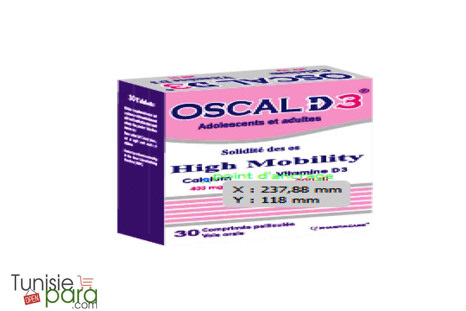 PHARMACARE OSCAL-D3 adolescents et adultes 30 gélules — vue 2