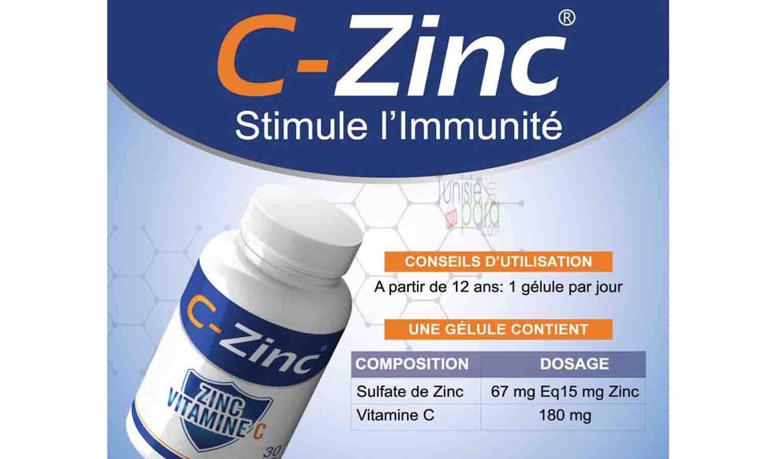 C-ZINC zinc+vitamine c 30 gelules