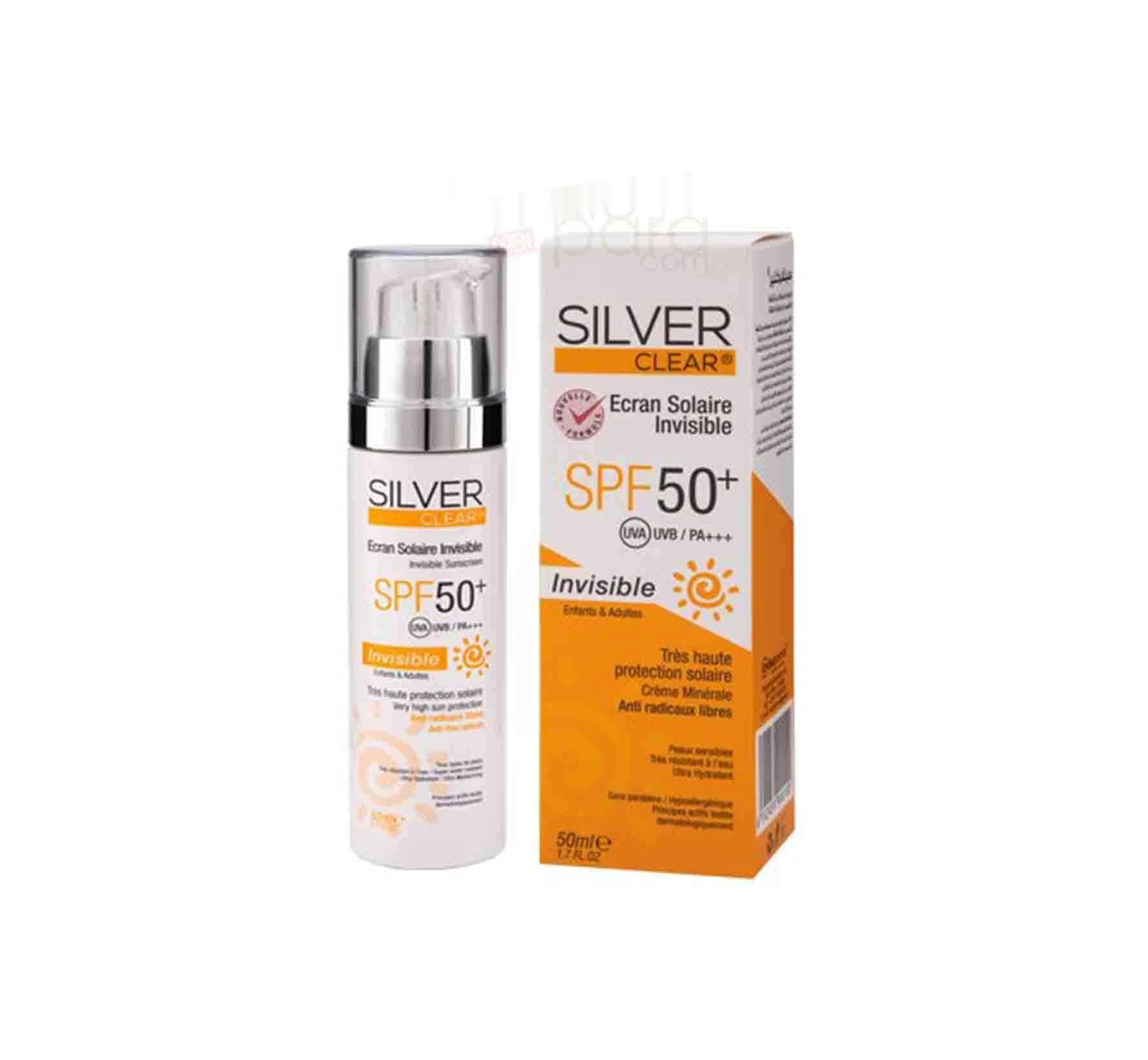 Silver clear ecran solaire invisible spf 50+ 50ml — vue 2