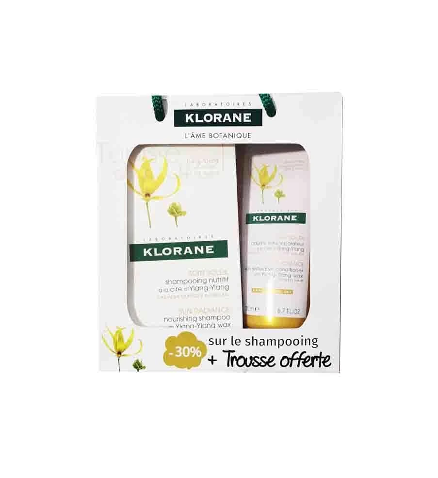 klorane Pack shampoing ylang-ylang + baume riche + trousse offerte