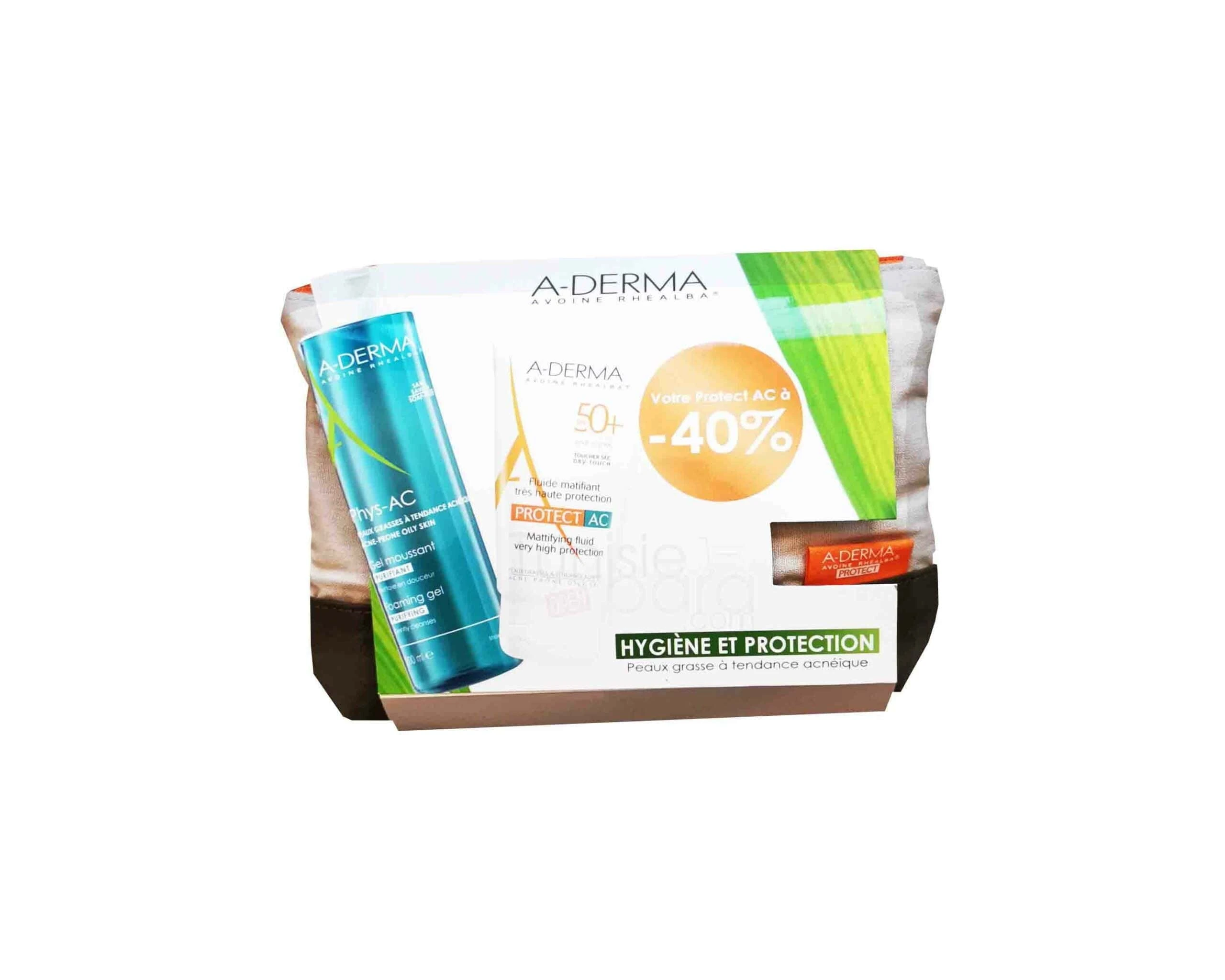 A-DERMA trousse fluide matifiant et gel moussant