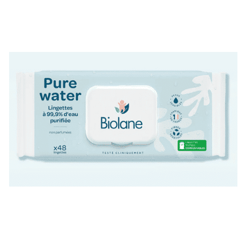Biolane Lingettes Pure water bt/48