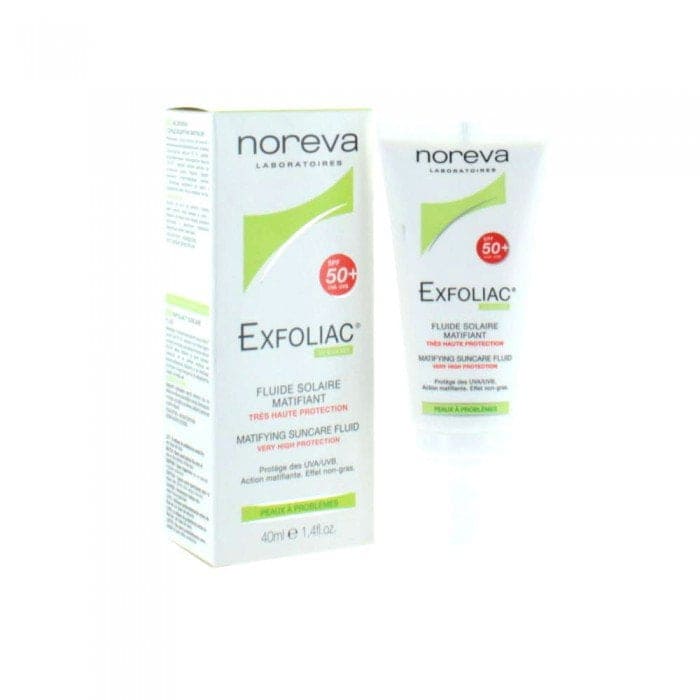 NOREVA EXFOLIAC FLUIDE SOLAIRE SPF 50+ 40ML — vue 2