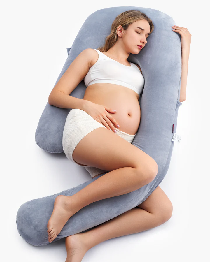 Momcozy Coussin de grossesse et allaitement bleu