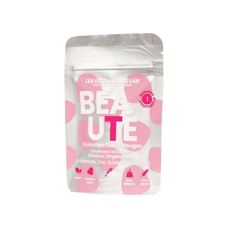 LES ESSENTIELLES LAB BEAUTE GUMMIES FRUITS ROUGES 14 GUMMIES