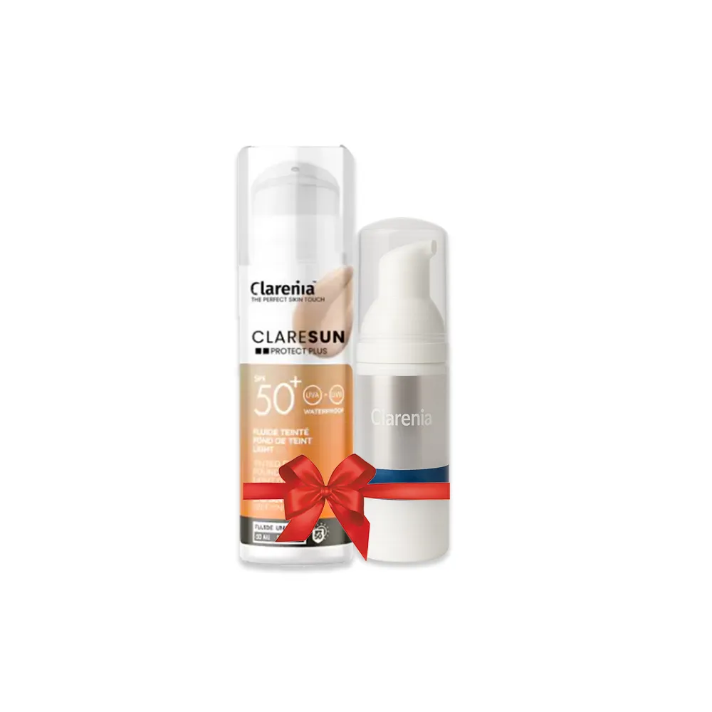 CLARENIA CLARESUN FOND DE TEINT 01 LIGHT SPF50+ WATERPROOF 50ML + MOUSSE NETTOYANTE OFFERTE 50ML