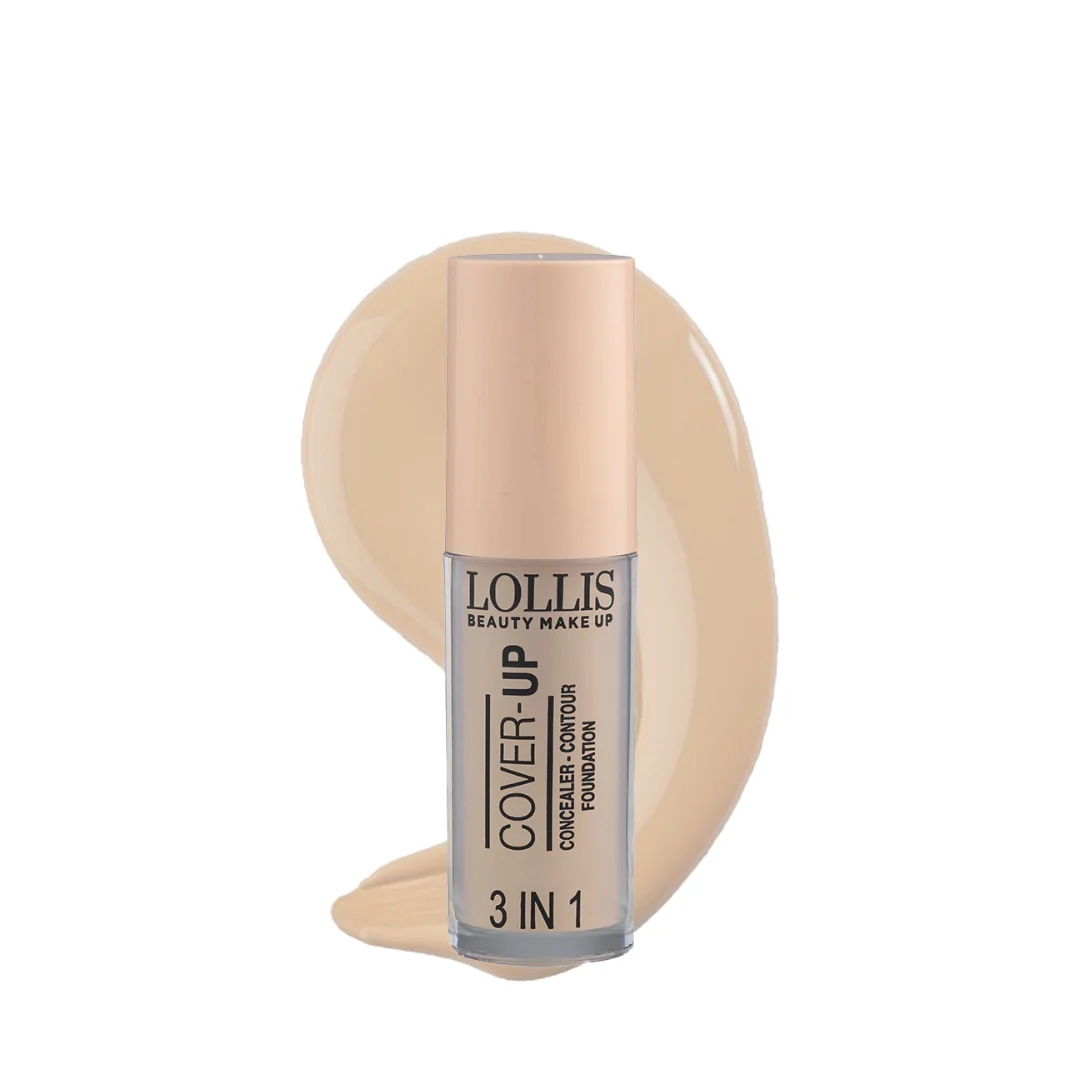 LOLLIS COVER UP 3IN1 CONCEALER CONTOUR FOUNDATION N°1