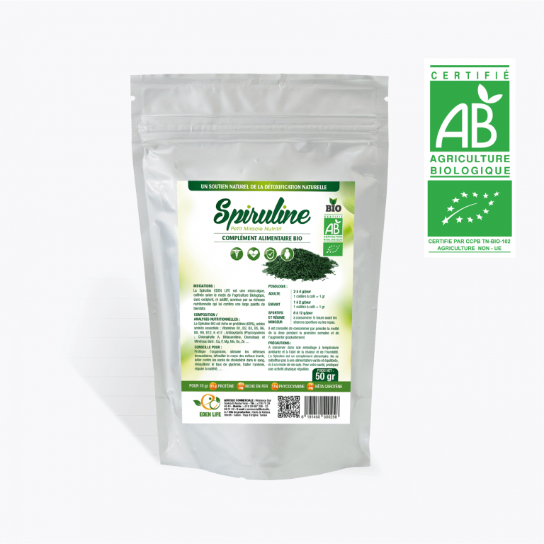 eden life spiruline 100gr paillettes