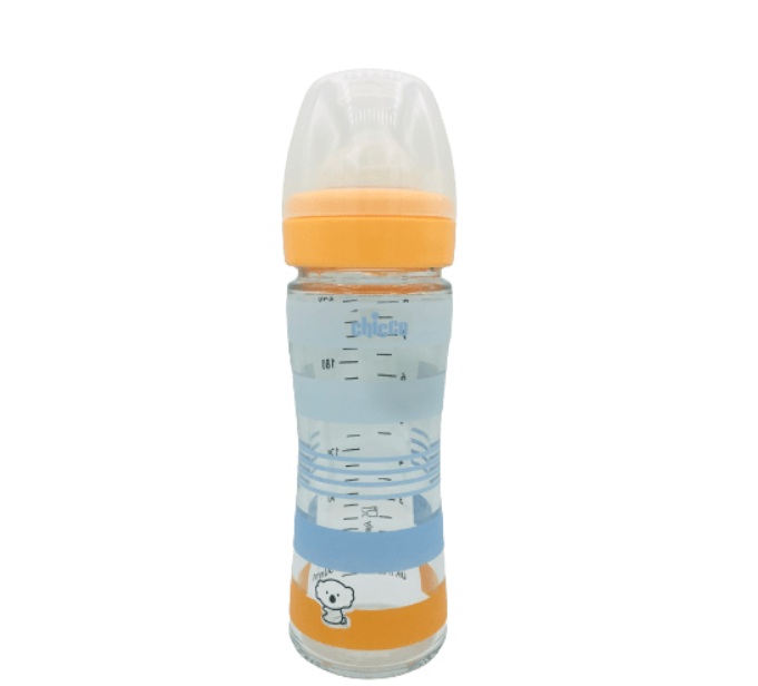 CHICCO biberon oranger en verre garçons 240ml