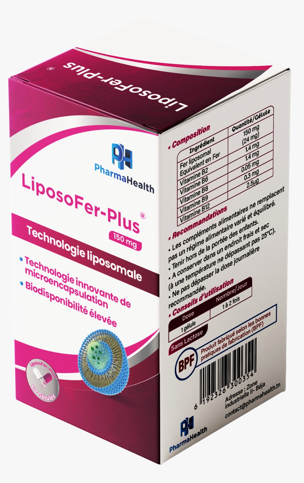 PharmaHealth LiposoFer Plus 60 gélules