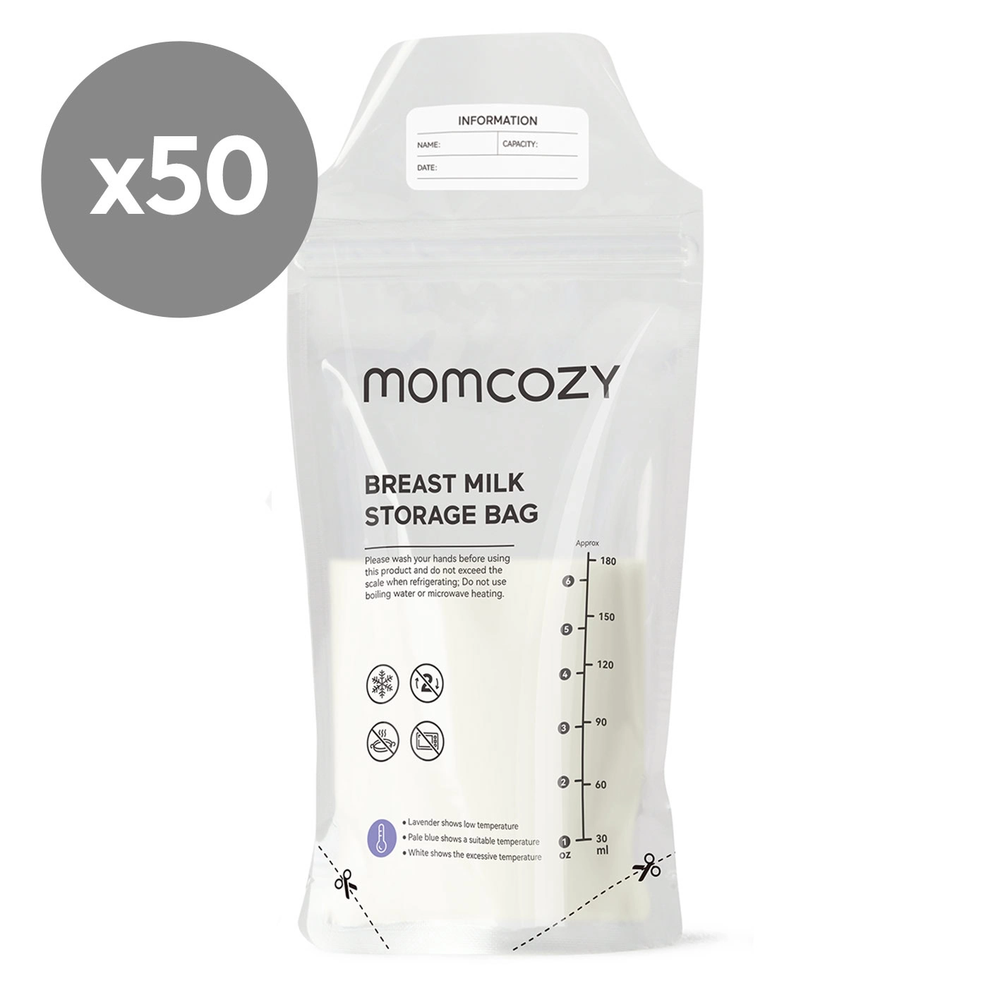 Momcozy Lot de 50 Sacs de Conservation du Lait Maternel — vue 2