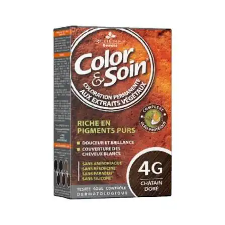 3 CHENES COLOR ET SOIN COLORATION CHATAIN DORE 4G