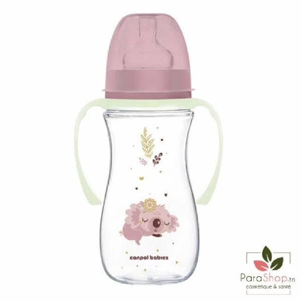 Canpol babies biberon anti colique col large sleepy koala ROSE 300ml — vue 3