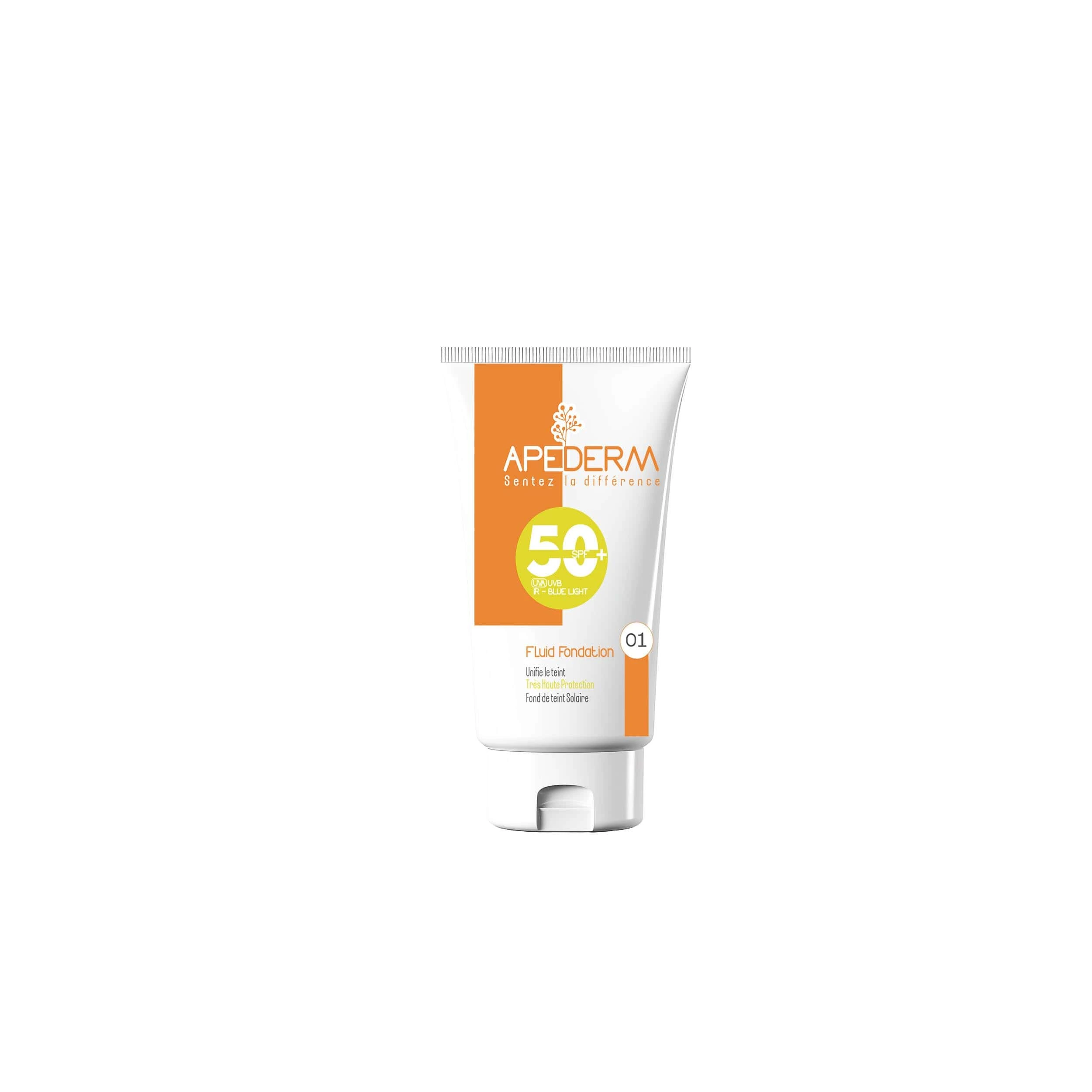 Apederm ecran fluide foundation teinté N 01 spf50+ 15 ml