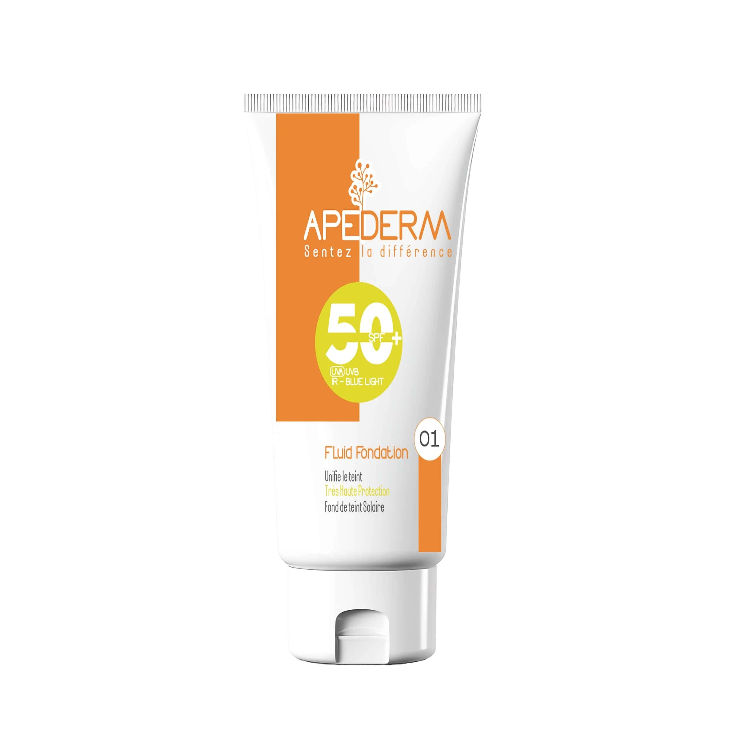 Apederm ecran fluide foundation teinté N 01 spf50+ 50 ml