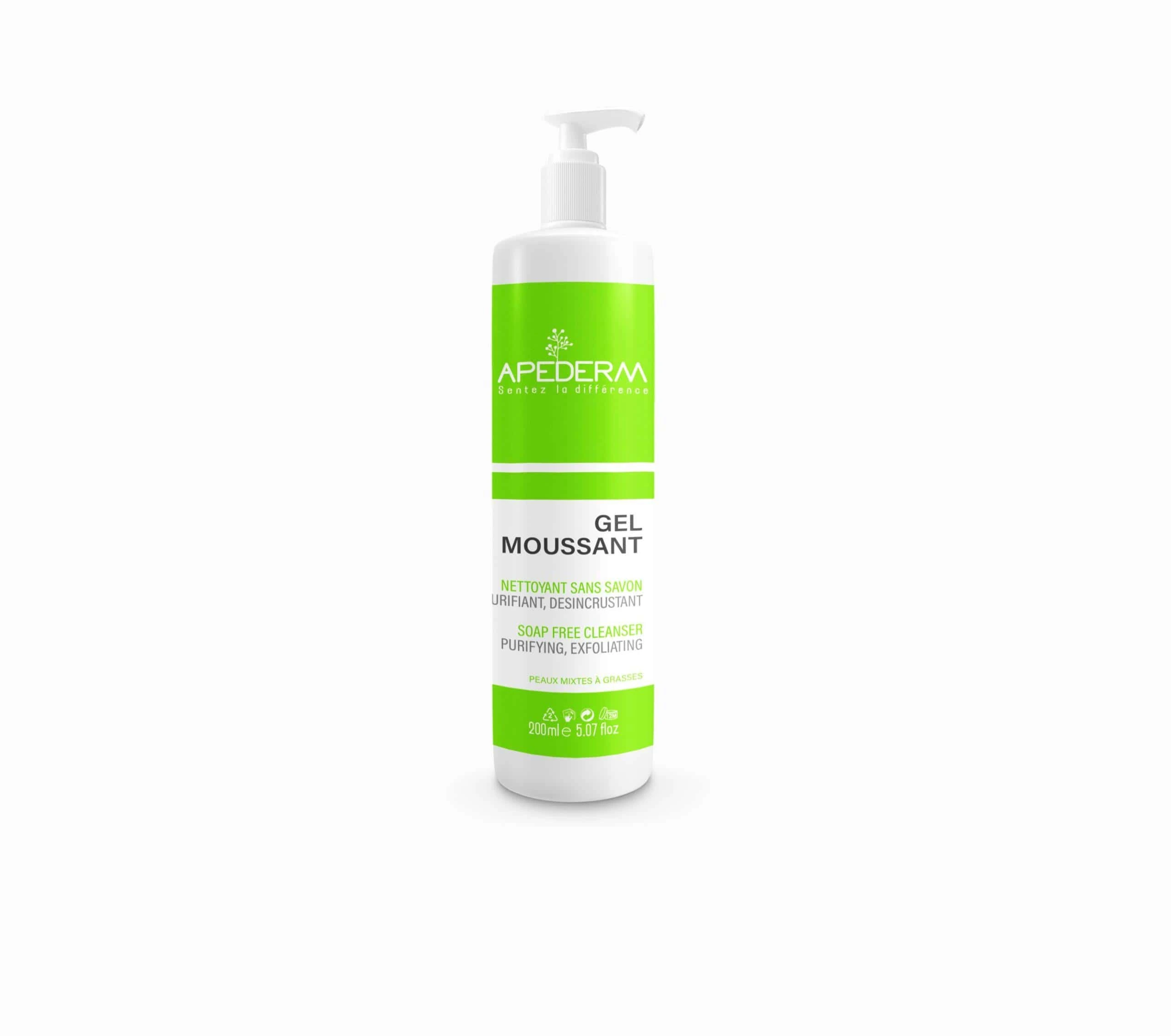 APEDERM gel moussant peau mixte a grasse 250ml