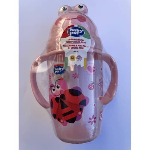 baby pur tasse ludique avec paille et anses rose 360ml REF 78001 — vue 2
