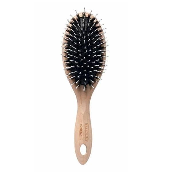 TITANIA brosse ronde 22 cm D 5cm manche bois cheveu veritable 2827 — vue 2