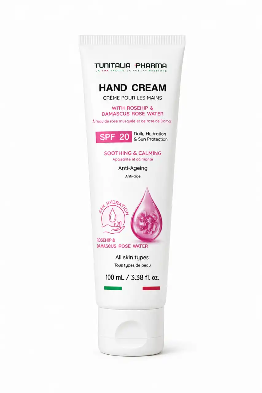 TUNITALIA créme à mains spf20 rose water100ml