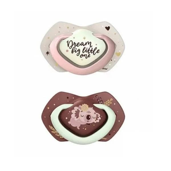 canpol 2 sucette symetriques luminescentes 6-18m rose sleepy koala