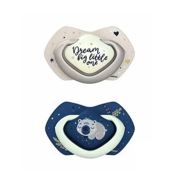 canpol 2 sucette symetriques luminescentes 6-18m bleu sleepy koala