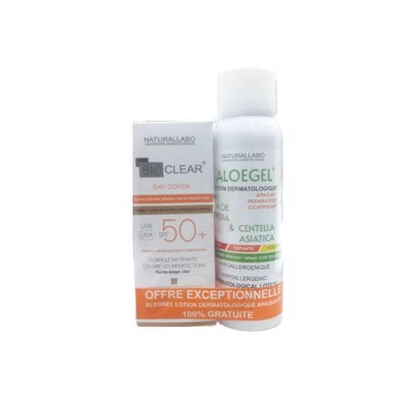 BIOCLEAR day cover teinte beige rosé + aleogel lotion