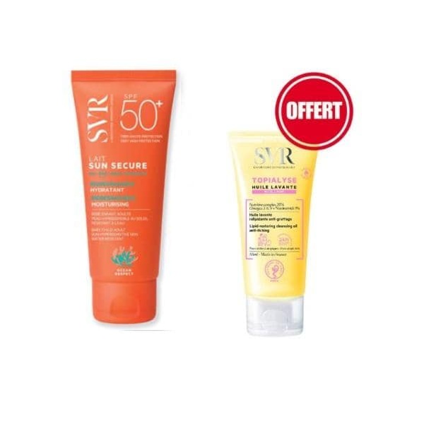 SVR sun secure lait 250ml+ topialyse huile lavante 55ML offert