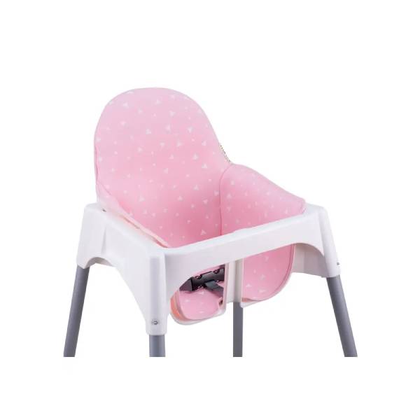 Prima Baby Chaise haute slim gris clair avec coussin rose — vue 2