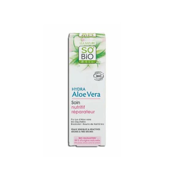 so bio hydra aloe vera soin nutritif réparateur 50ml