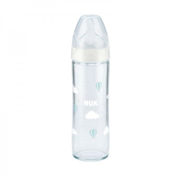 NUK first choice biberon en verre 0-6M rose 240 ml — vue 2