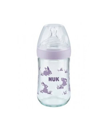 NUK biberon en verre nature sens temperature vert 240ml — vue 2