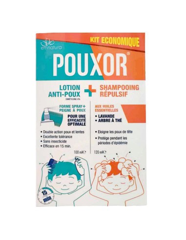 pouxor kit lotion + shampoing repulsif