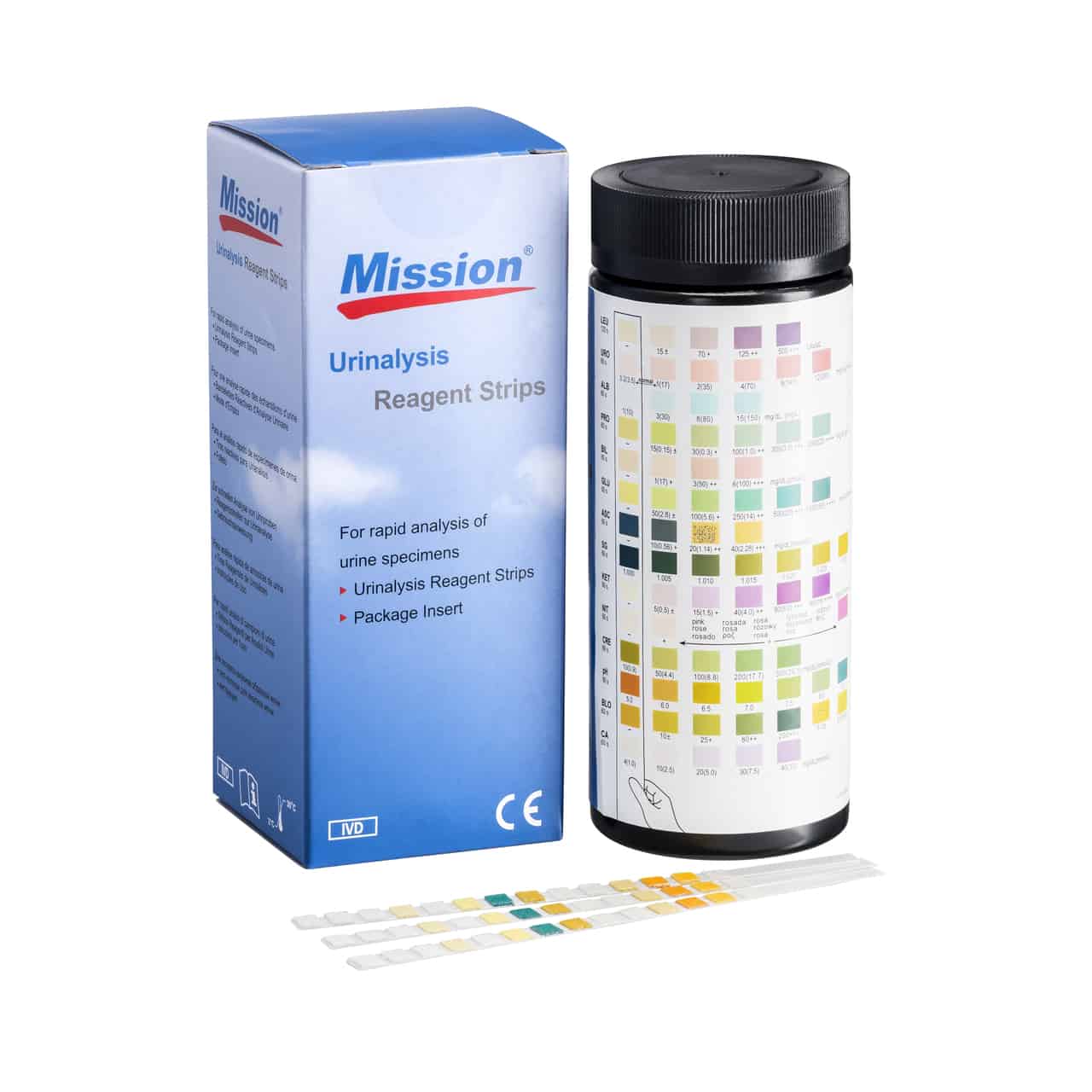 mission urinalysis 10ui bandelettes urinaires 10 parametres-boite de 100 bd