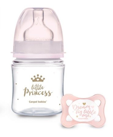 canpol set biberon royal baby 120ml + mini sucette 0-2 GIRL
