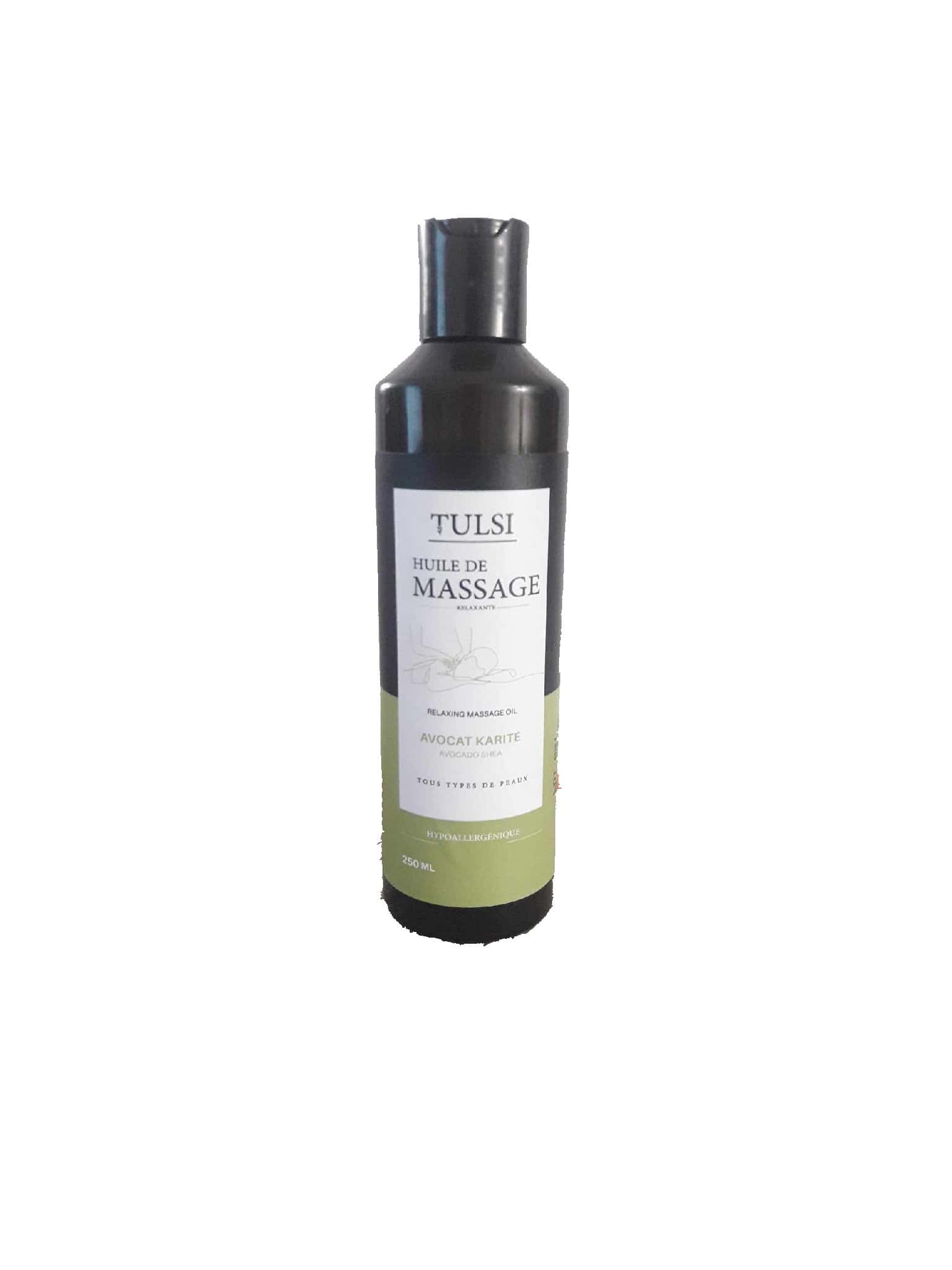 TULSI huile de massage avocat karité 250 ml — vue 2
