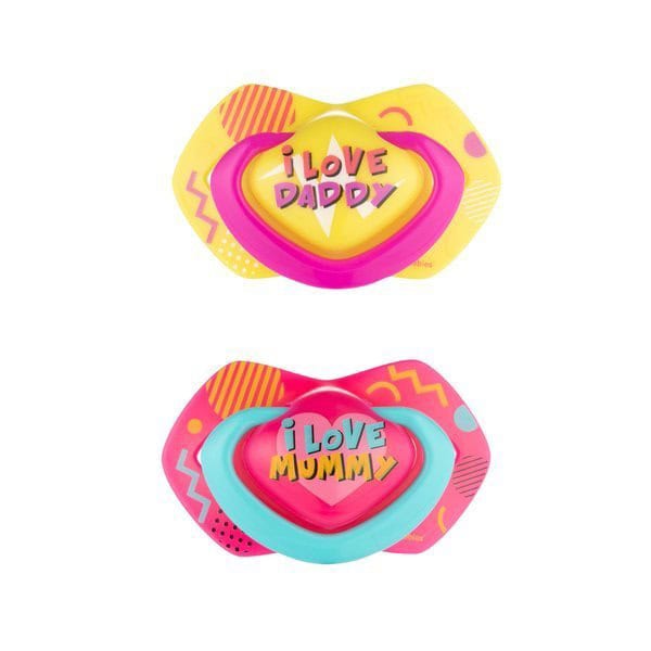 CANPOL 2 sucette universelle neon love rose 0-6m