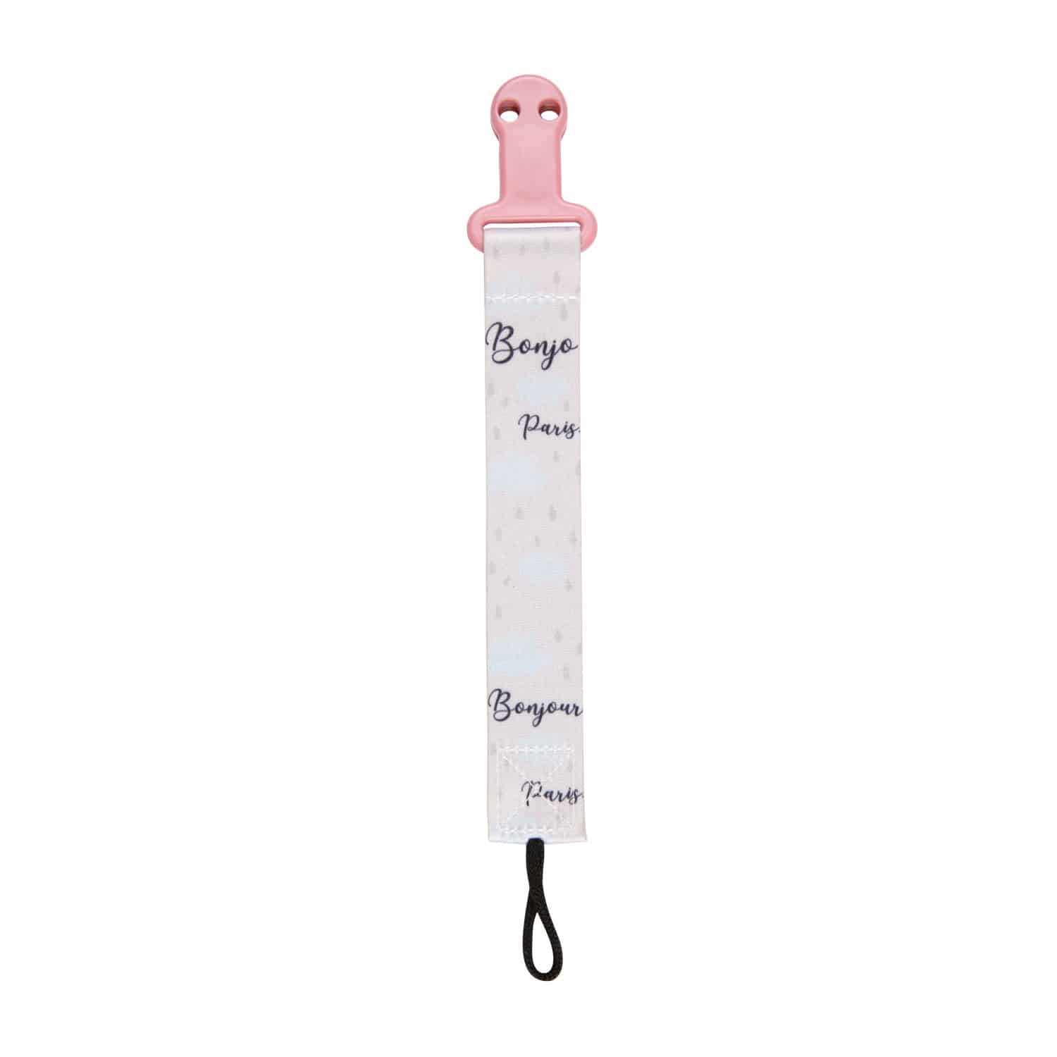 canpol babies attache sucette rose avec clip bonjour paris
