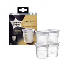 TOMMEE TIPPEE close to nature lot de 4 pots de conservation du lait