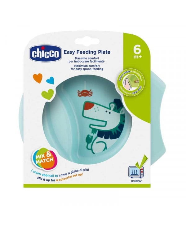 CHICCO ASSIETTE EASY FEEDING PLATE 6M+ BLEU