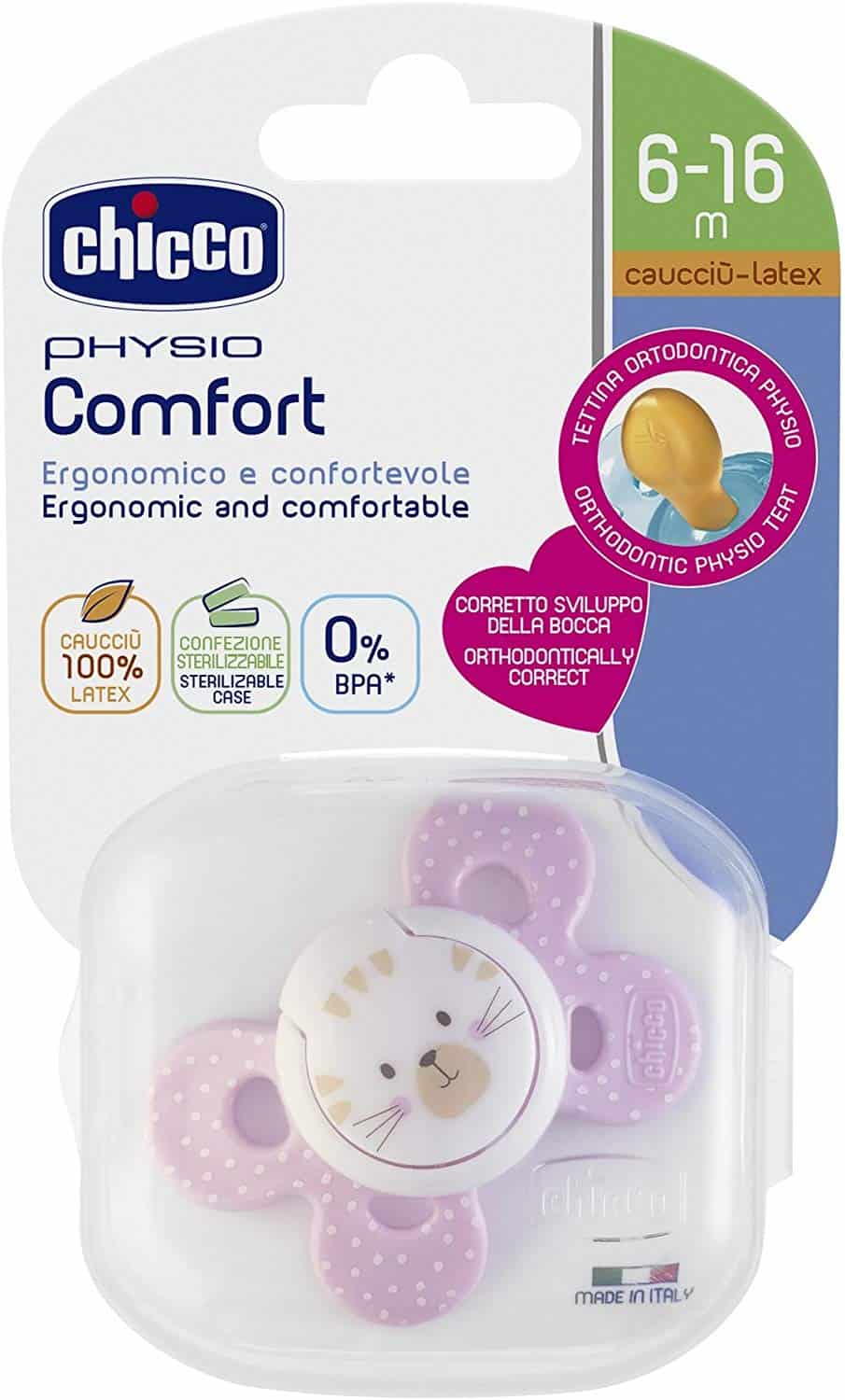 Chicco sucette physio confort en silicone rose 6-16 mois — vue 2