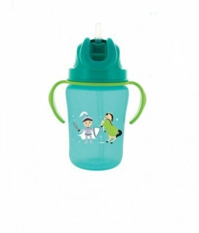 Baby pur tasse avec paille et anses bleu 300 ML 6M+ b68
