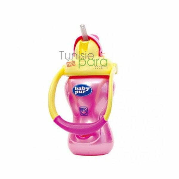 Baby pur tasse avec paille et anses 300 ML 6M+ rose ref b68 — vue 2